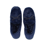 Chic and Elegant Faux Fur Slippers (Size 3- 4) - Navy Blue