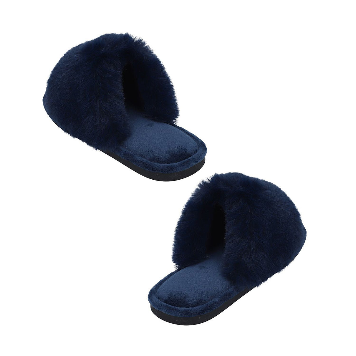 Rabbit Faux Fur Slipper with Waterproof TPR Proctection - Navy Blue 3871456 6