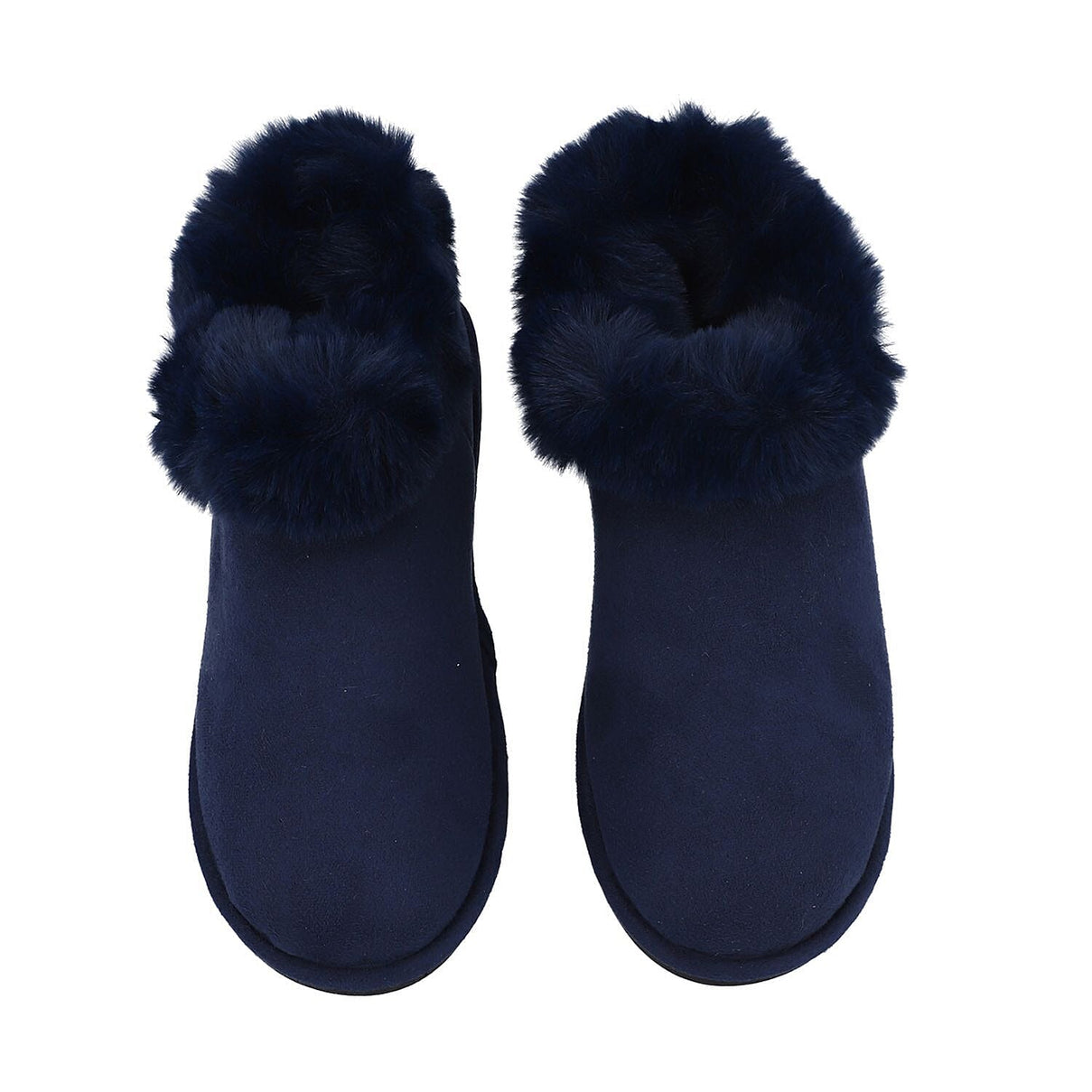 Rabbit Faux Fur Slipper with Waterproof TPR Proctection (Size L, 7-8) - Navy Blue 3871576 0