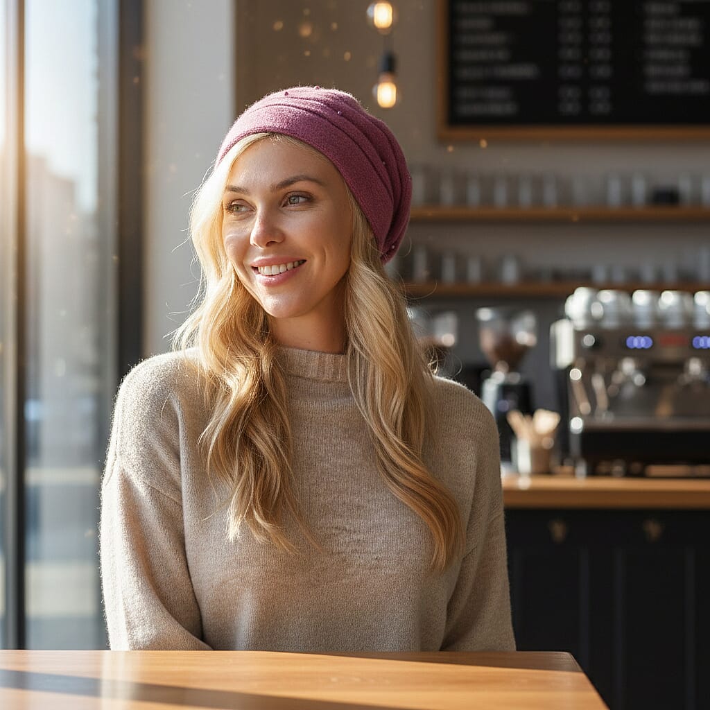 Timeless Pearl-Adorned super Cozy Fashion Beret - Pink