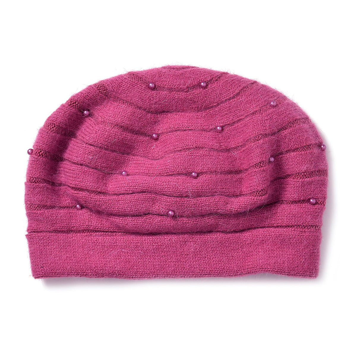 Rabbit Fur Wool Blend Pearl Beaded Beret Cap 7851158 5
