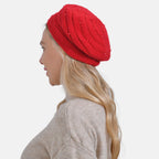 Timeless Pearl-Adorned super Cozy Fashion Beret - Red