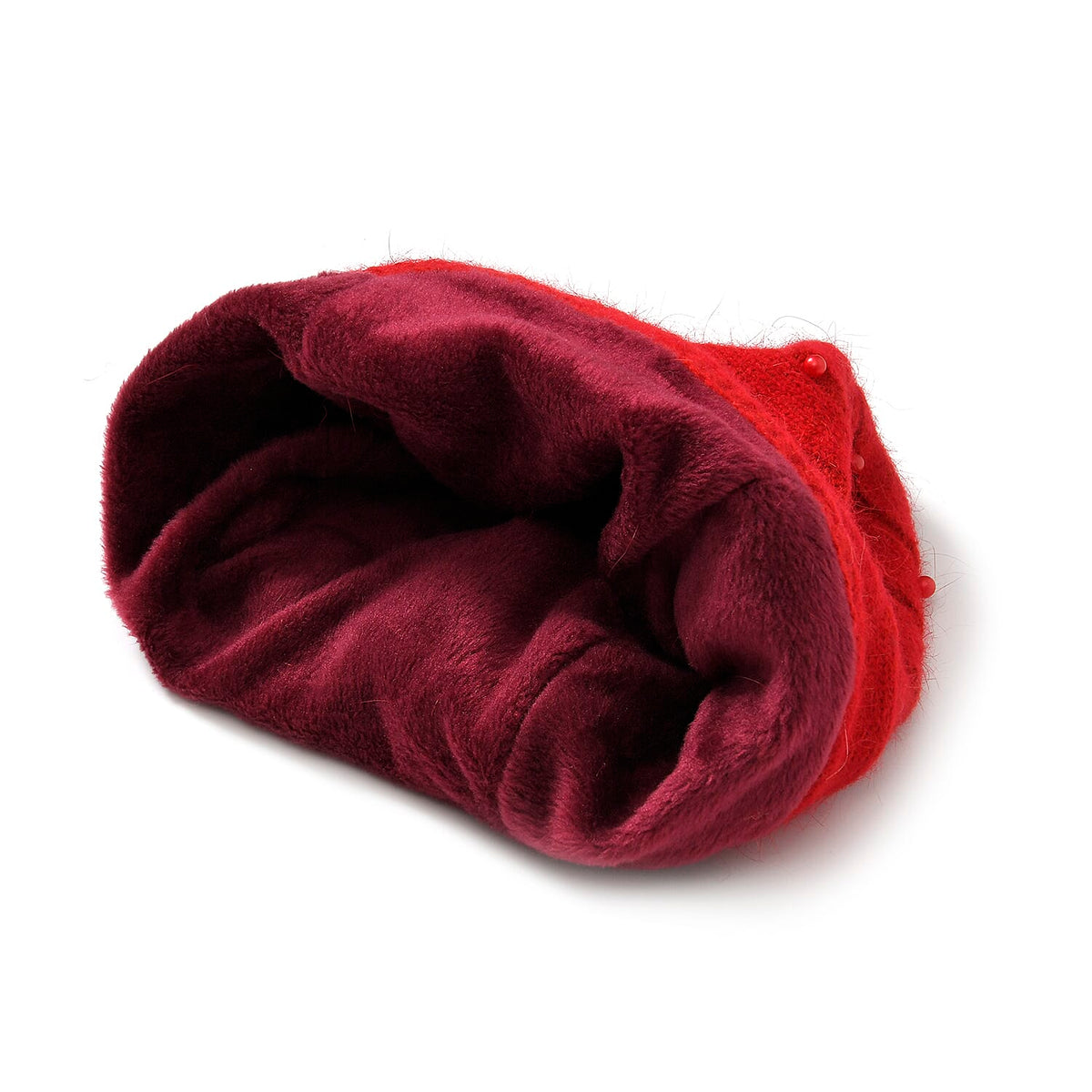 Rabbit Fur Wool Blend Pearl Beaded Beret Cap V32694470 6
