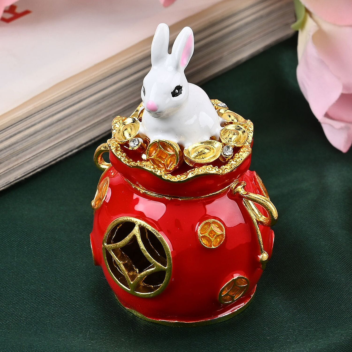 Trinket Storage Box with Cute Rabbit on Top 7683268 1
