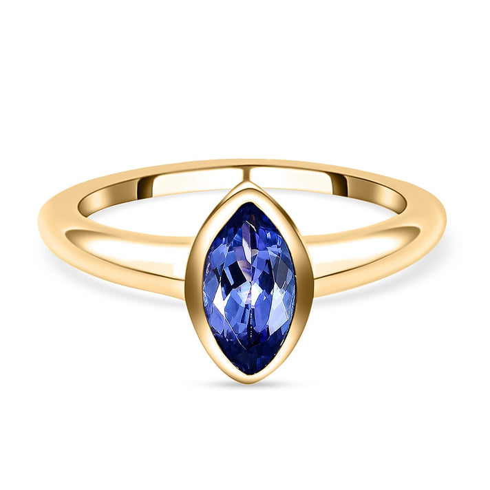 Rachel Galley- Tanzanite Solitaire Ring in Vermeil Yellow Gold Overlay Sterling Silver 8847685 1