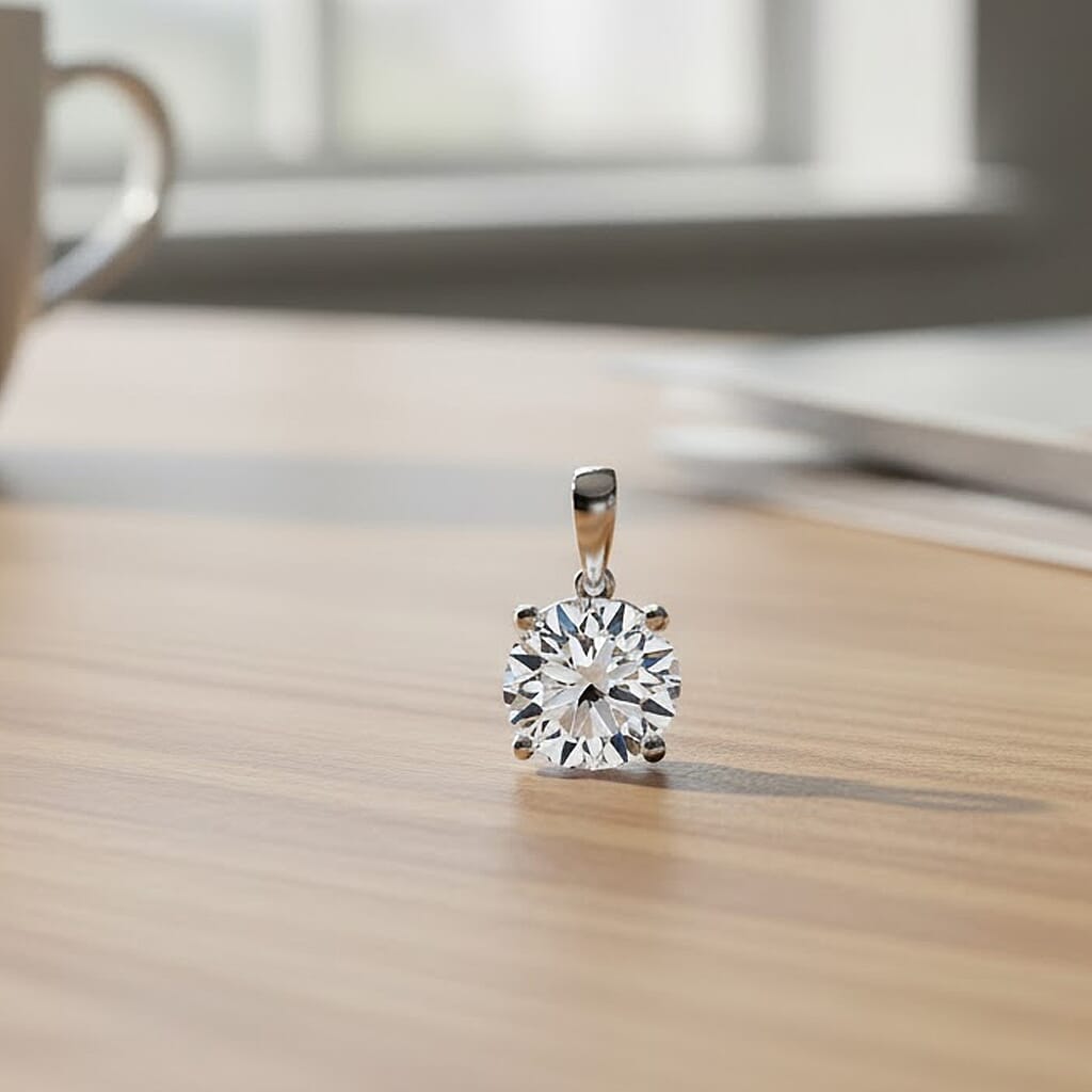 Rachel Galley 9K White Gold IGI Certified Lab Grown Diamond (VS-EF) Pendant 5.00 Ct. 8315673 1