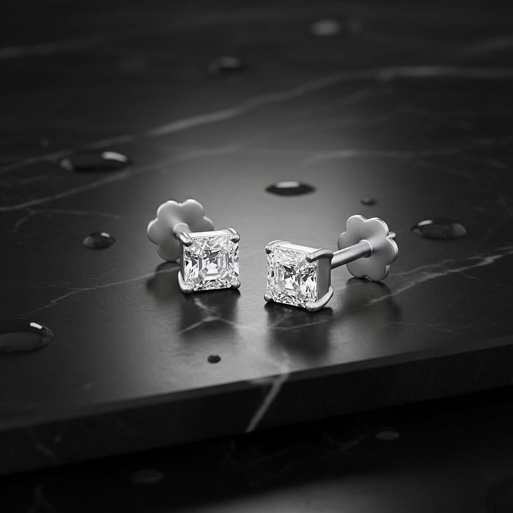 Rachel Galley 9K White Gold Lab Grown Diamond (VS-EF) Earring with Screw Back 8240446 2