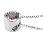 Rachel Galley - AAA Rhodolite Garnet Solitaire Pendant with Chain (Size 20) in Rhodium Overlay Sterling Silver