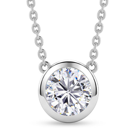 Rachel Galley - AAA White Topaz Solitaire Pendant with Chain (Size 20) in Rhodium Overlay Sterling Silver 4468189 1