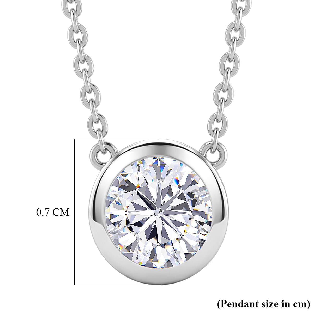 Rachel Galley - AAA White Topaz Solitaire Pendant with Chain (Size 20) in Rhodium Overlay Sterling Silver 4468189 7