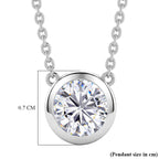 Rachel Galley - AAA White Topaz Solitaire Pendant with Chain (Size 20) in Rhodium Overlay Sterling Silver