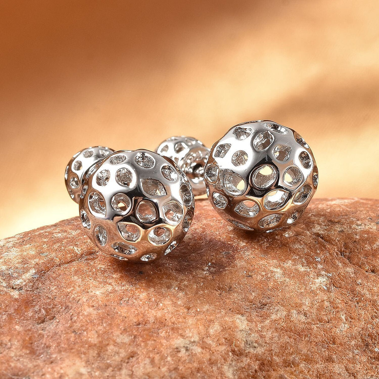 Rachel Galley Rhodium Overlay Sterling Silver Stud Earrings 3861536 2
