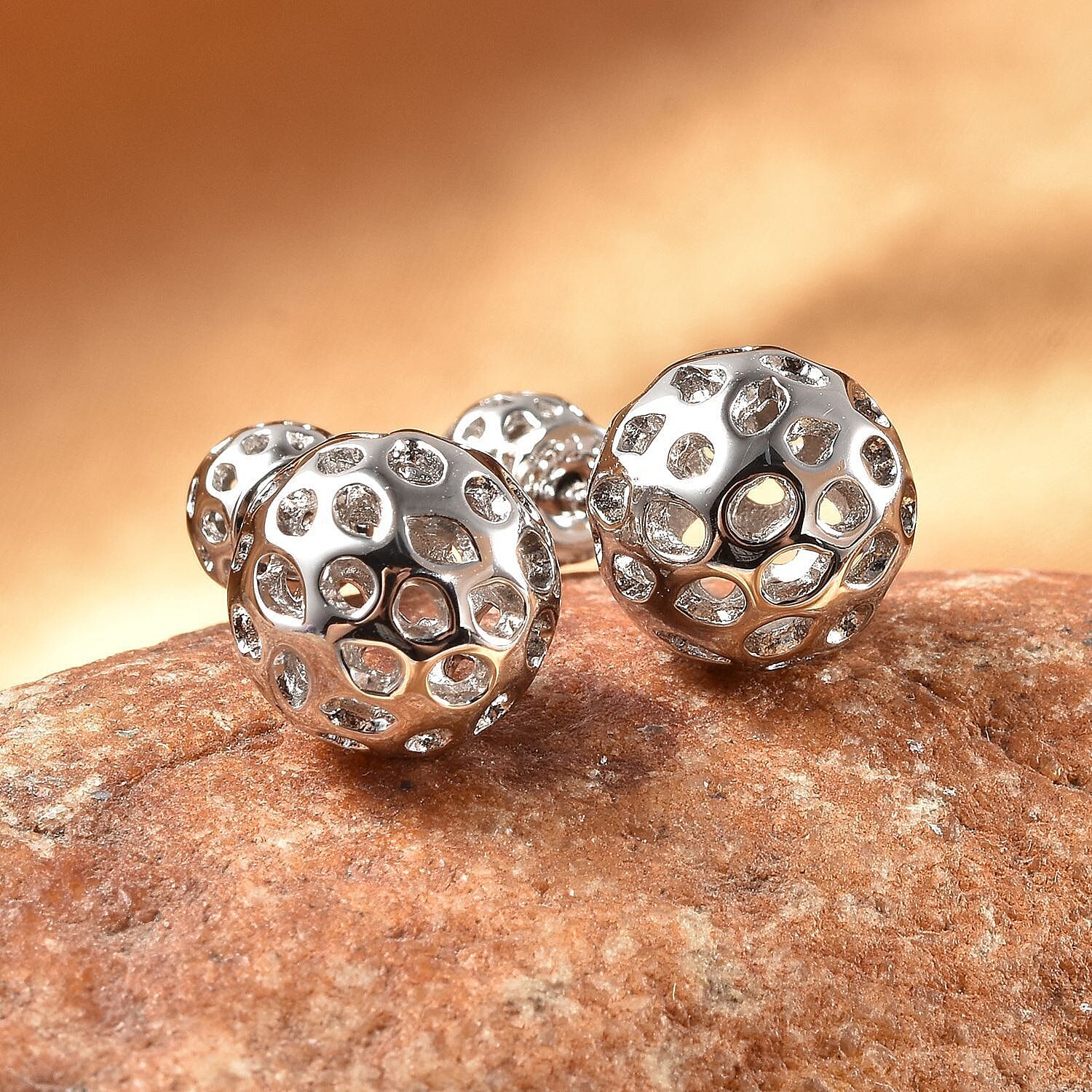 Rachel Galley Rhodium Overlay Sterling Silver Stud Earrings 3861536 2