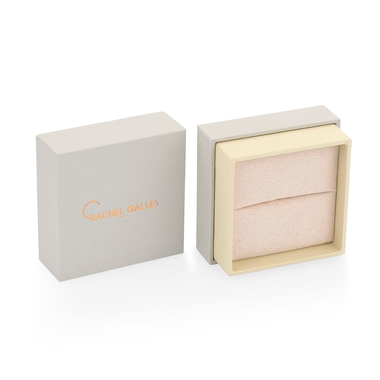 Rachel Galley Ring Box and Pouch (6.3x6.3x4.5cm) - Gray 7949335 7