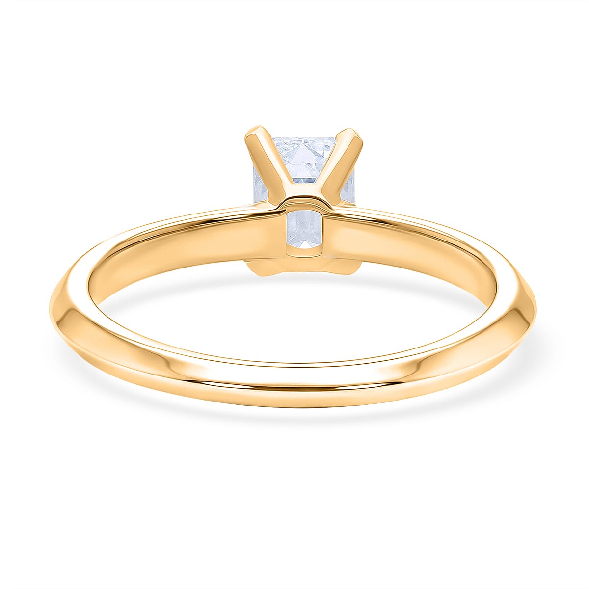 Rachel Galley - SGL Certified VS-EF Lab Grown Diamond Emerald Solitaire Ring in 18K Vermeil Yellow Gold Plated Sterling Silver 1.02 Ct. 8487067 4