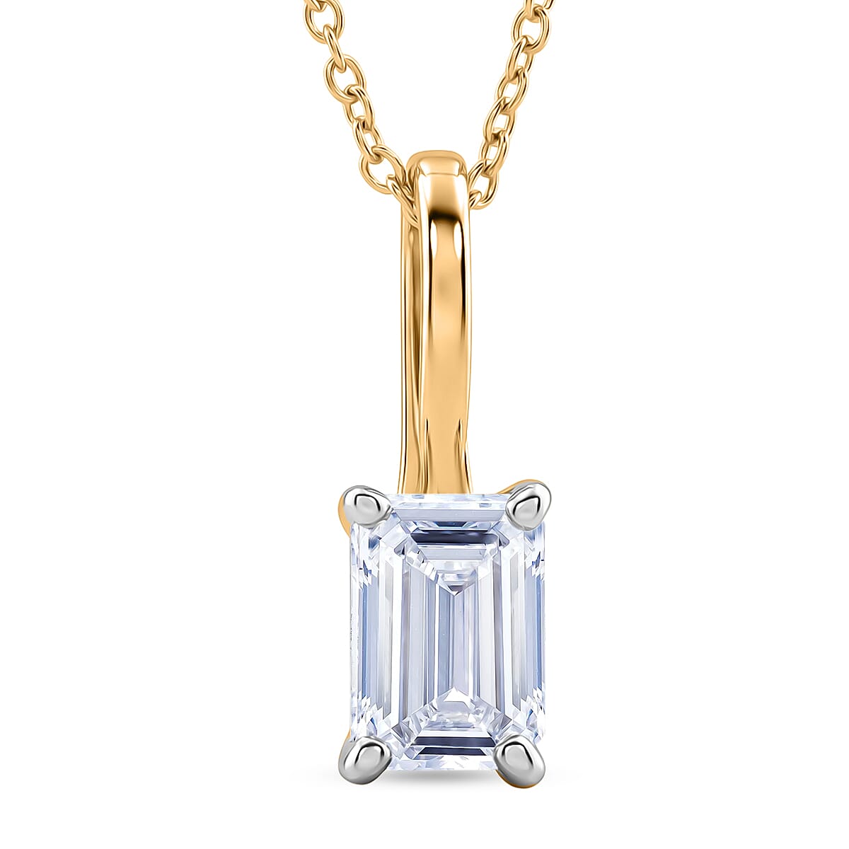 Rachel Galley - SGL Certifed VS-EF Lab Grown Diamond Pendant with Chain (Size 18-2 EXT) in 18K Vermeil Yellow Gold Plated Sterling Silver 1.00 Ct. 4457702 0