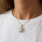 Rachel Galley - SGL Certifed VS-EF Lab Grown Diamond Pendant with Chain (Size 18-2 EXT) in 18K Vermeil Yellow Gold Plated Sterling Silver 1.00 Ct.