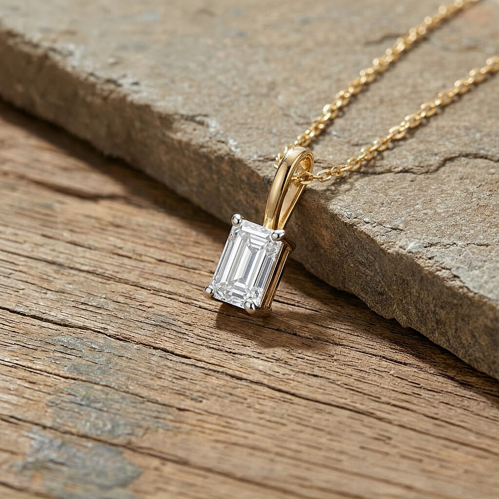 Rachel Galley - SGL Certifed VS-EF Lab Grown Diamond Pendant with Chain (Size 18-2 EXT) in 18K Vermeil Yellow Gold Plated Sterling Silver 1.00 Ct. 4457702 2