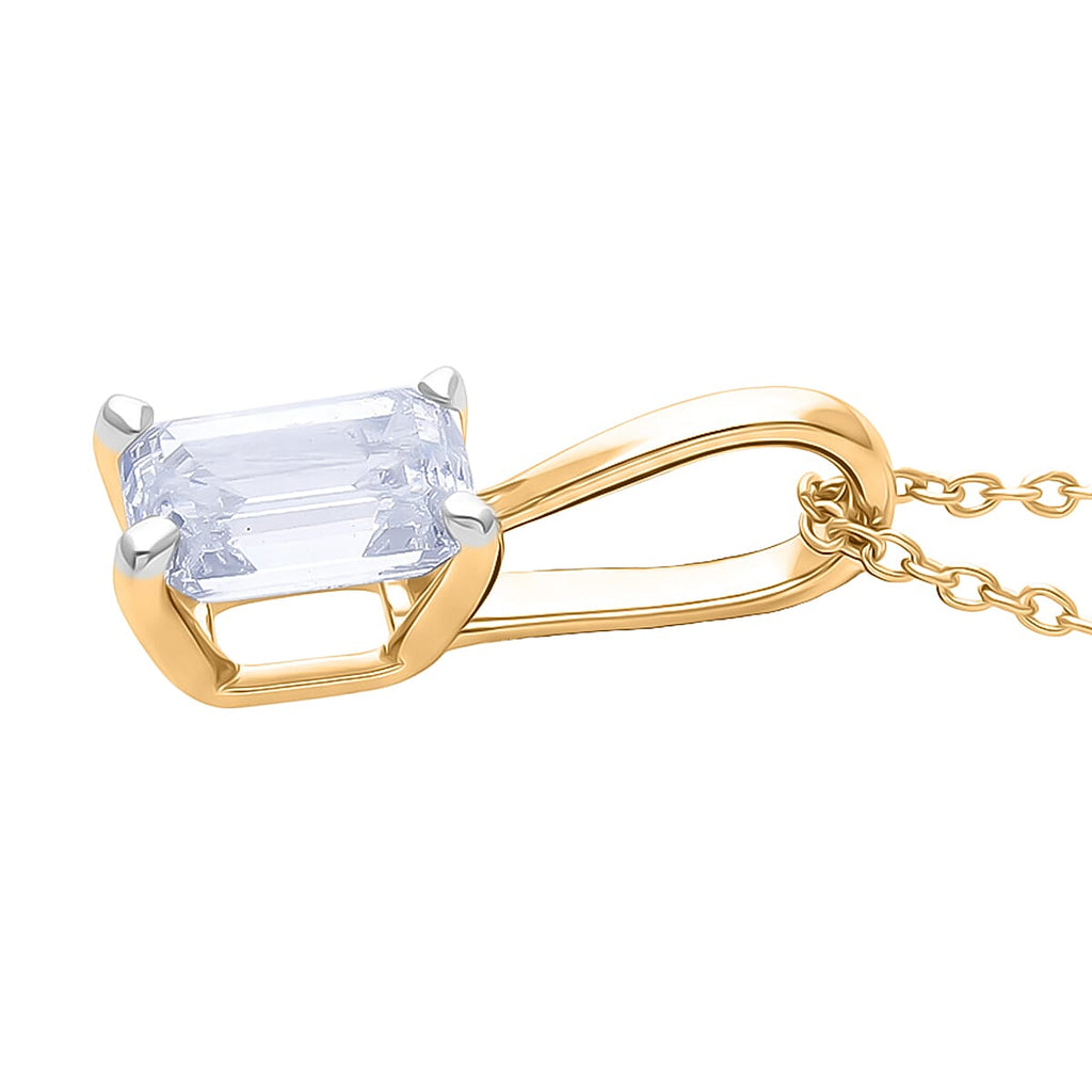 Rachel Galley - SGL Certifed VS-EF Lab Grown Diamond Pendant with Chain (Size 18-2 EXT) in 18K Vermeil Yellow Gold Plated Sterling Silver 1.00 Ct.
