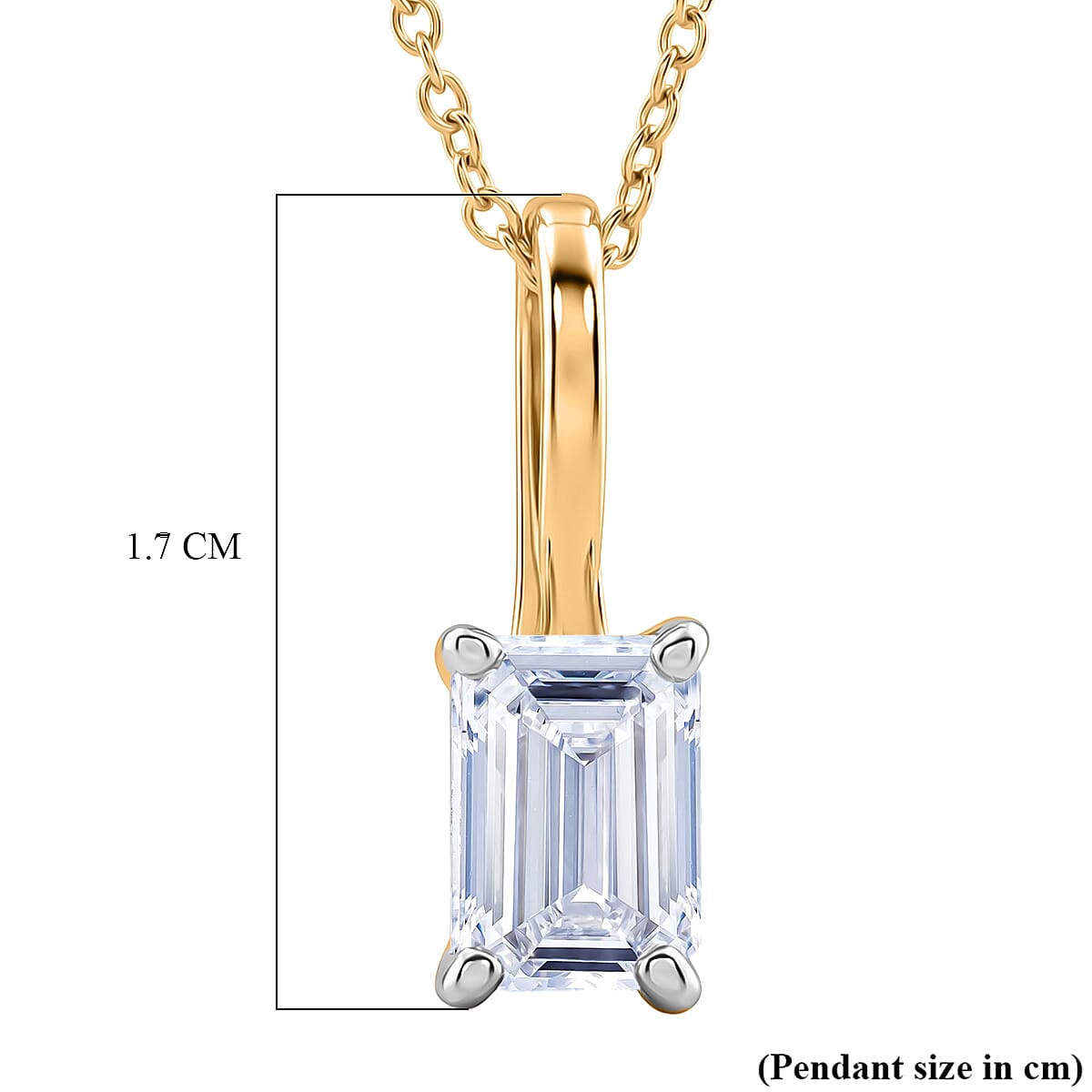 Rachel Galley - SGL Certifed VS-EF Lab Grown Diamond Pendant with Chain (Size 18-2 EXT) in 18K Vermeil Yellow Gold Plated Sterling Silver 1.00 Ct. 4457702 5