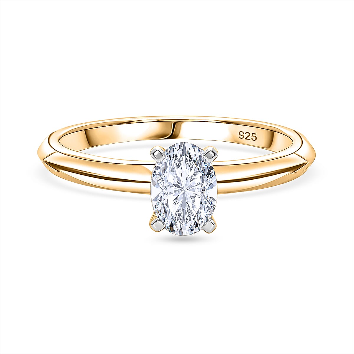 Rachel Galley - SGL Certified VS-EF Lab Grown Diamond Solitaire Ring in 18K Vermeil Yellow Gold Plated Sterling Silver 1.02 Ct. 8487093 0