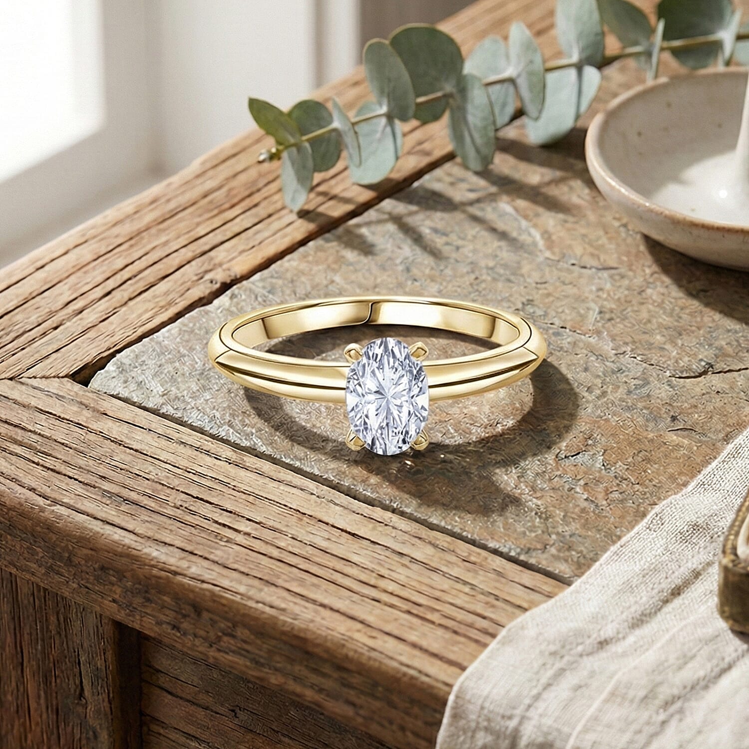 Rachel Galley - SGL Certified VS-EF Lab Grown Diamond Solitaire Ring in 18K Vermeil Yellow Gold Plated Sterling Silver 1.02 Ct. 8487093 2