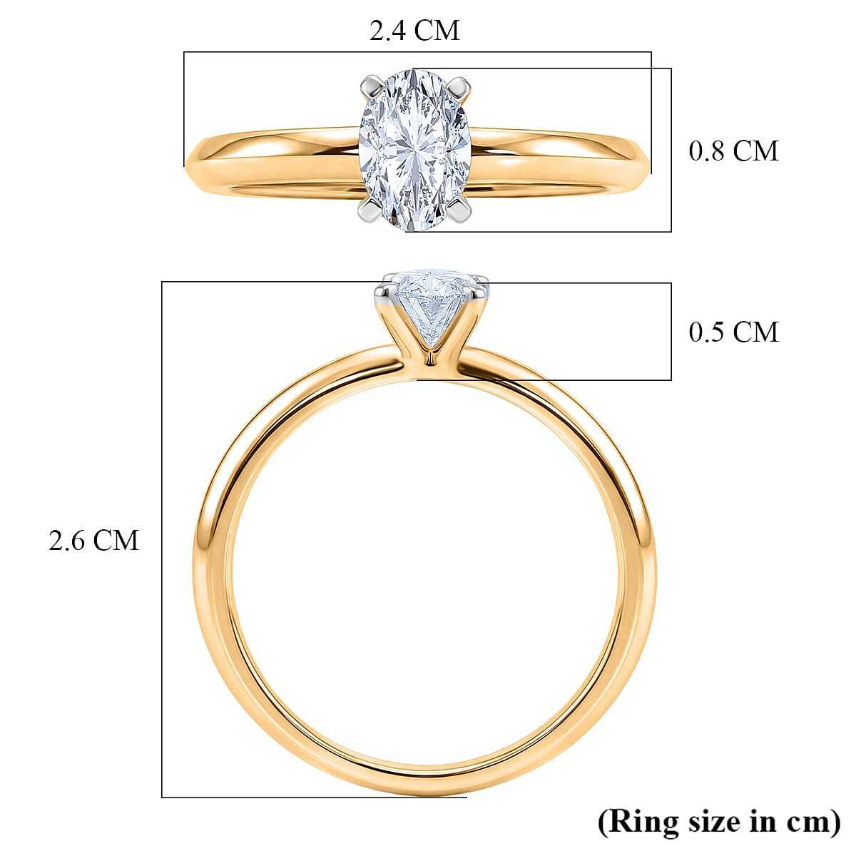 Rachel Galley - SGL Certified VS-EF Lab Grown Diamond Solitaire Ring in 18K Vermeil Yellow Gold Plated Sterling Silver 1.02 Ct. 8487093 5
