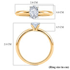 Rachel Galley - SGL Certified VS-EF Lab Grown Diamond Solitaire Ring in 18K Vermeil Yellow Gold Plated Sterling Silver 1.02 Ct.