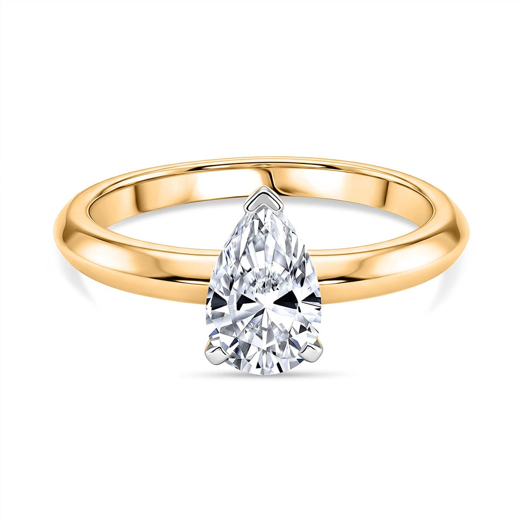 Rachel Galley - SGL Certified VS-EF Lab Grown Diamond Solitaire Ring in 18K Vermeil Yellow Gold Plated Sterling Silver 1.02 Ct.