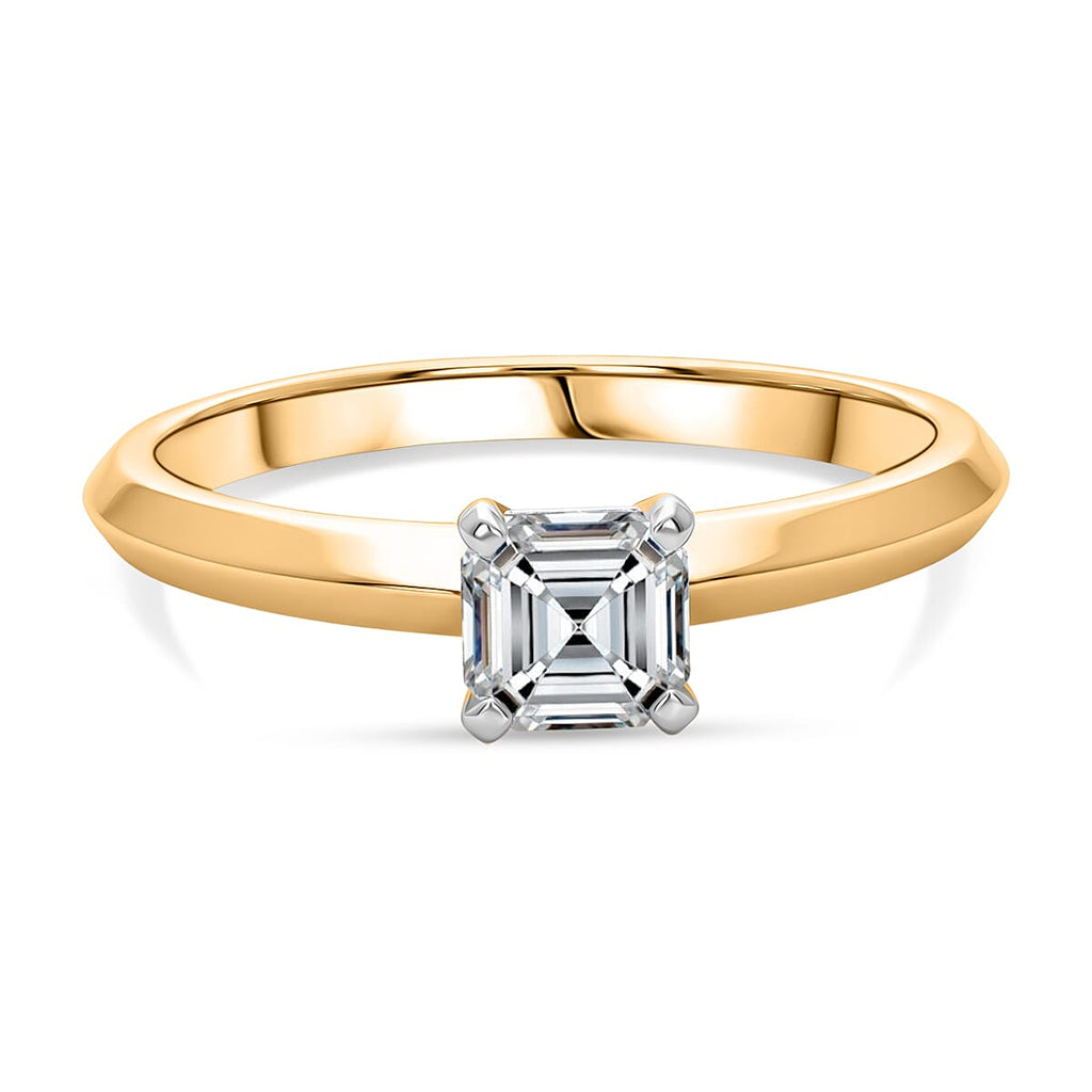 Rachel Galley - SGL Certified VS-EF Lab Grown Diamond Asscher Cut Ring in 18K Vermeil Yellow Gold Plated Sterling Silver 1.02 Ct.
