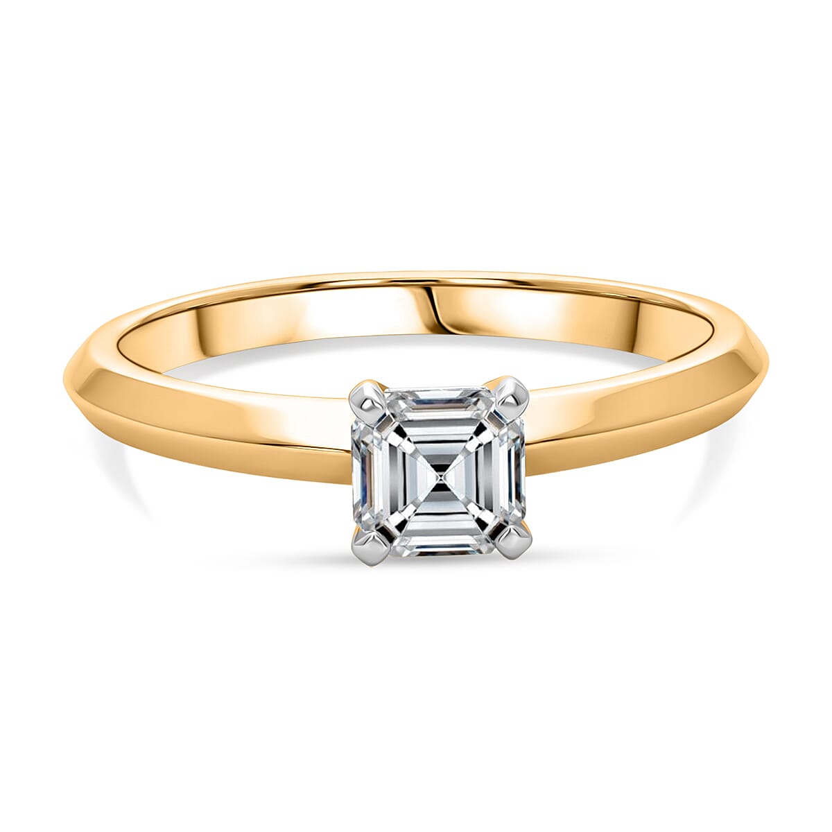 Rachel Galley - SGL Certified VS-EF Lab Grown Diamond Asscher Cut Ring in 18K Vermeil Yellow Gold Plated Sterling Silver 1.02 Ct. 8487394 0