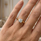 Rachel Galley - SGL Certified VS-EF Lab Grown Diamond Asscher Cut Ring in 18K Vermeil Yellow Gold Plated Sterling Silver 1.02 Ct.
