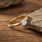 Rachel Galley - SGL Certified VS-EF Lab Grown Diamond Asscher Cut Ring in 18K Vermeil Yellow Gold Plated Sterling Silver 1.02 Ct.