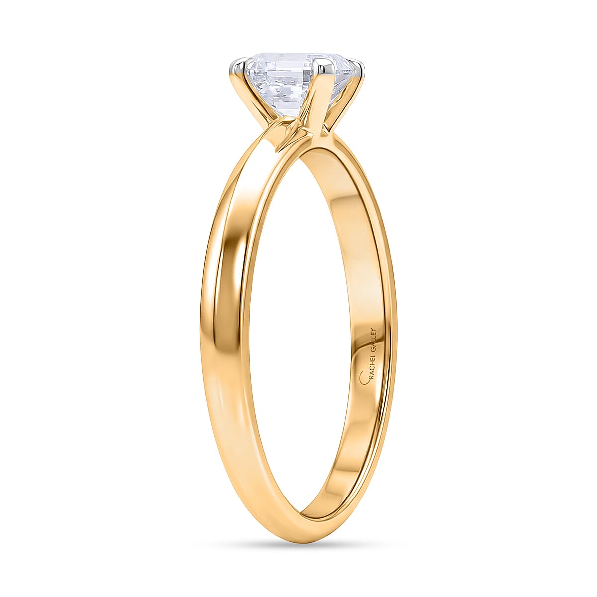 Rachel Galley - SGL Certified VS-EF Lab Grown Diamond Asscher Cut Ring in 18K Vermeil Yellow Gold Plated Sterling Silver 1.02 Ct. 8487394 3