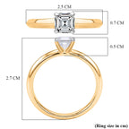 Rachel Galley - SGL Certified VS-EF Lab Grown Diamond Asscher Cut Ring in 18K Vermeil Yellow Gold Plated Sterling Silver 1.02 Ct.