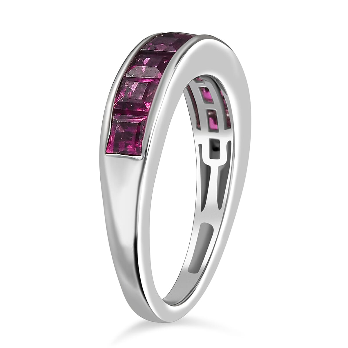 Radiant Ember Garnet Ring in Rhodium Overlay Sterling Silver 1.88 Ct. 8074652 4