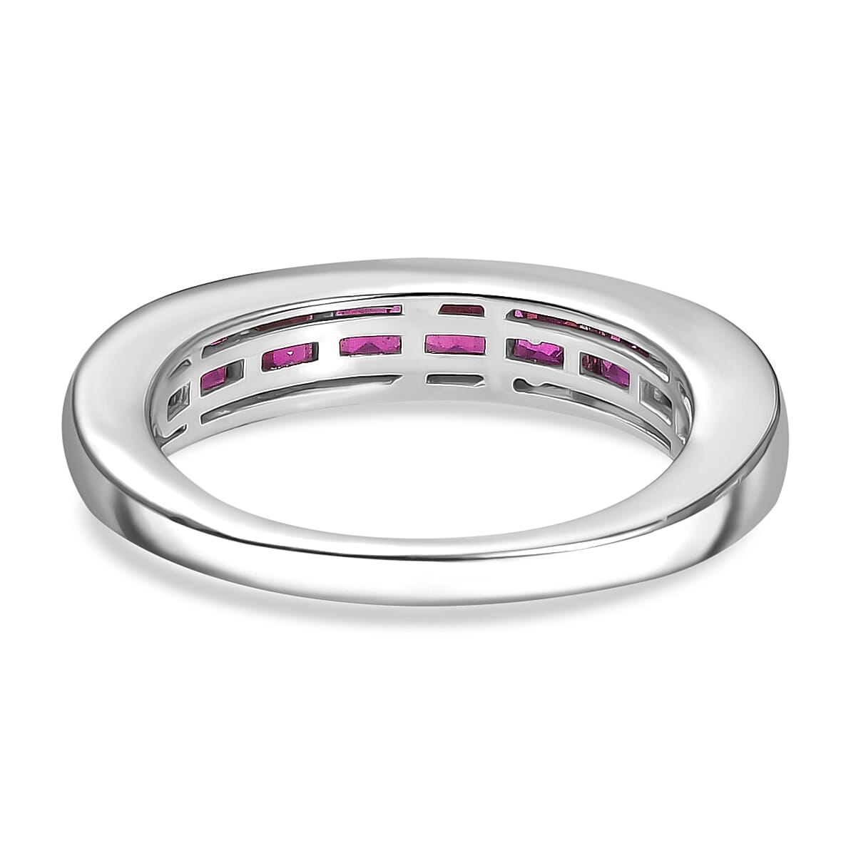 Radiant Ember Garnet Ring in Rhodium Overlay Sterling Silver 1.88 Ct. 8074652 5
