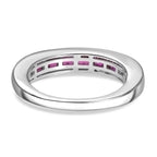 Radiant Ember Garnet Ring in Rhodium Overlay Sterling Silver 1.88 Ct.
