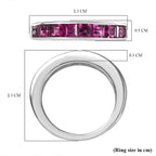 Radiant Ember Garnet Ring in Rhodium Overlay Sterling Silver 1.88 Ct.