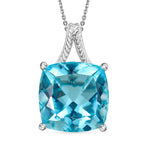 Radiant Glacier Quartz Pendant with Chain (Size 20) in Rhodium Overlay Sterling Silver 12.00 Ct.