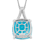 Radiant Glacier Quartz Pendant with Chain (Size 20) in Rhodium Overlay Sterling Silver 12.00 Ct.