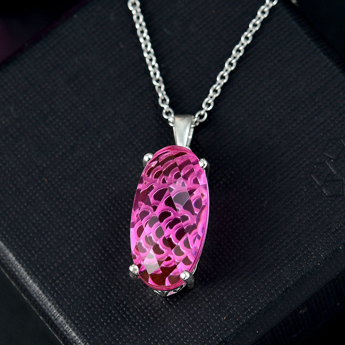 Radiant Orchid Triplet Quartz Sterling Silver Pendant with Chain (Size 20) 10.00 Ct. 4328289 2
