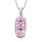 Radiant Orchid Triplet Quartz Sterling Silver Pendant with Chain (Size 20) 10.00 Ct.