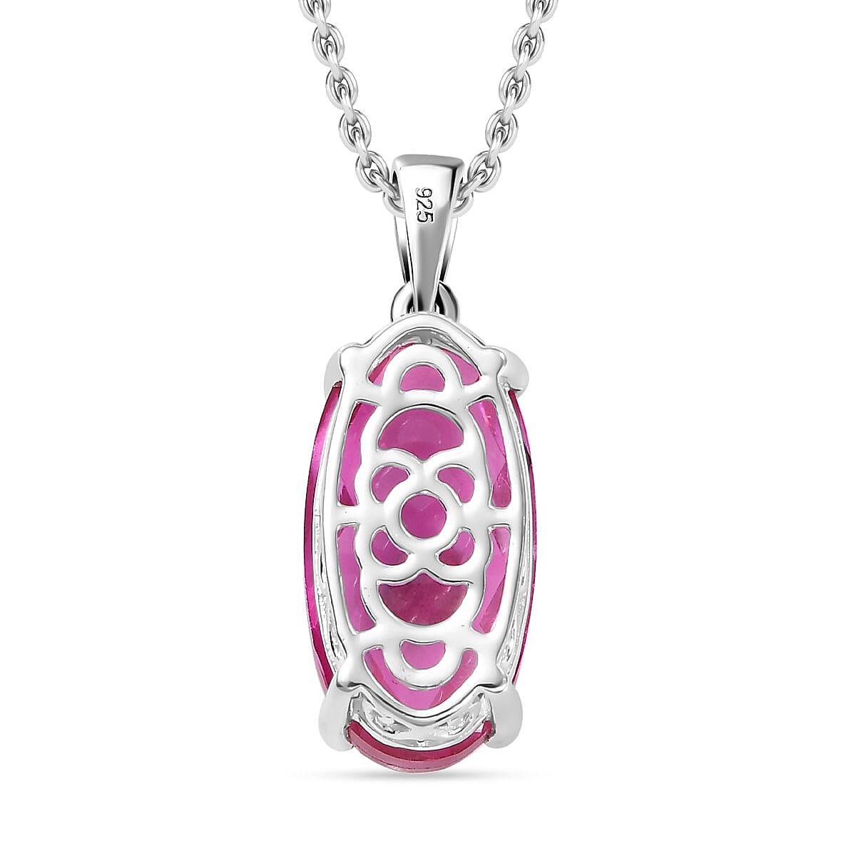 Radiant Orchid Triplet Quartz Sterling Silver Pendant with Chain (Size 20) 10.00 Ct. 4328289 5