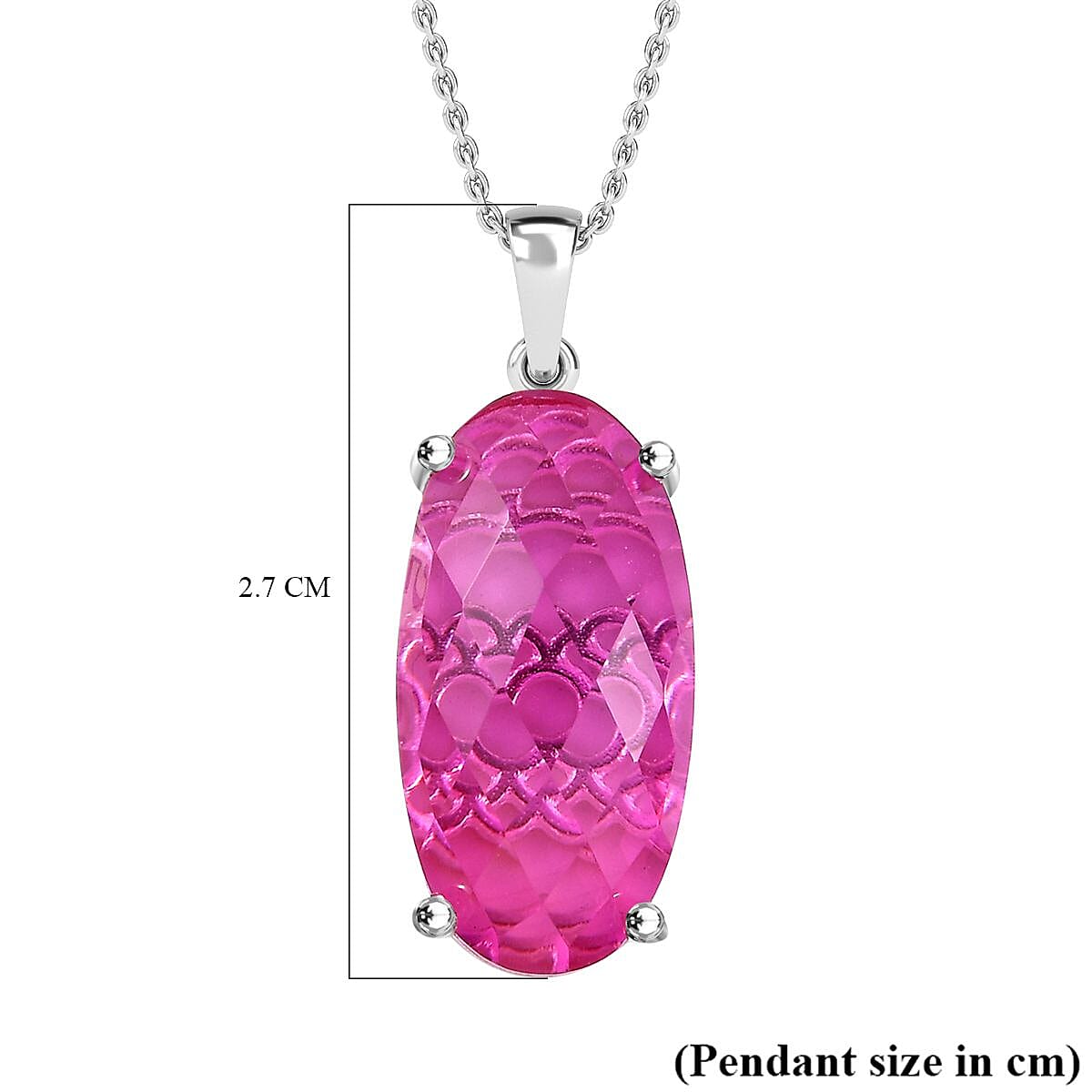 Radiant Orchid Triplet Quartz Sterling Silver Pendant with Chain (Size 20) 10.00 Ct. 4328289 6