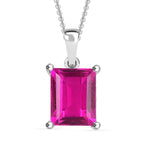 Radiant Orchid Triplet Quartz Sterling Silver Pendant with Chain (Size 20) 3.750  Ct.