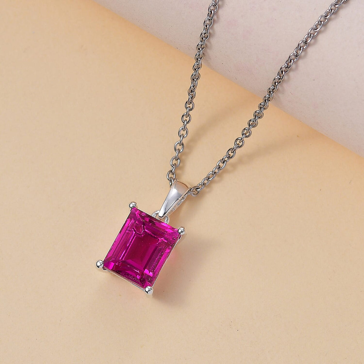 Radiant Orchid Triplet Quartz Sterling Silver Pendant with Chain (Size 20) 3.750  Ct. 4311675 5