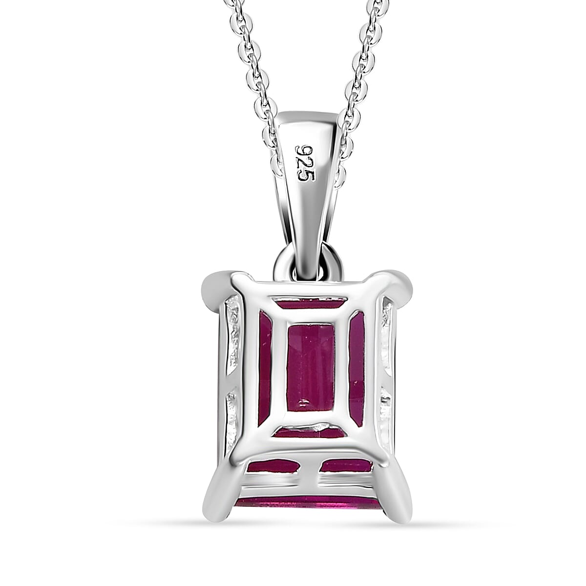Radiant Orchid Triplet Quartz Sterling Silver Pendant with Chain (Size 20) 3.750  Ct. 4311675 9