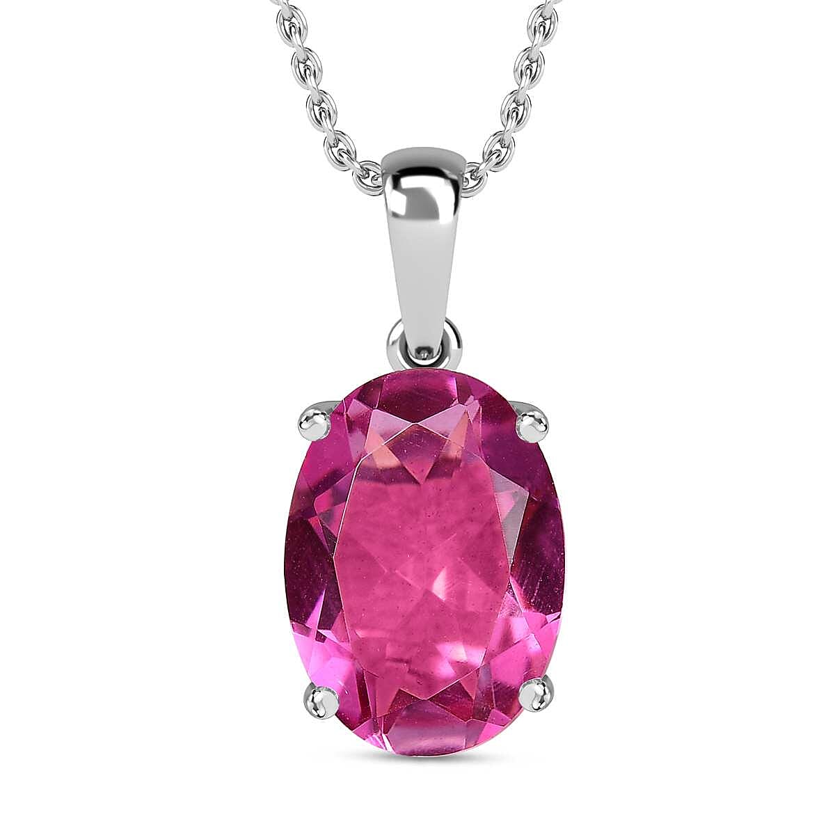 Radiant Orchid Quartz Pendant with Chain (Size 20) in Silver 6.25 Ct. 4298494 0