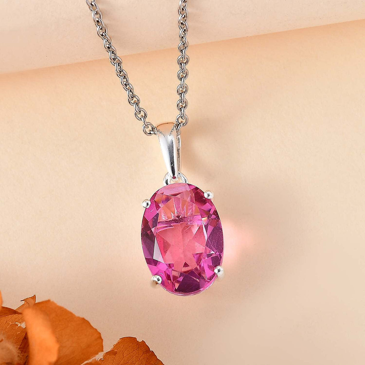 Radiant Orchid Quartz Pendant with Chain (Size 20) in Silver 6.25 Ct. 4298494 2